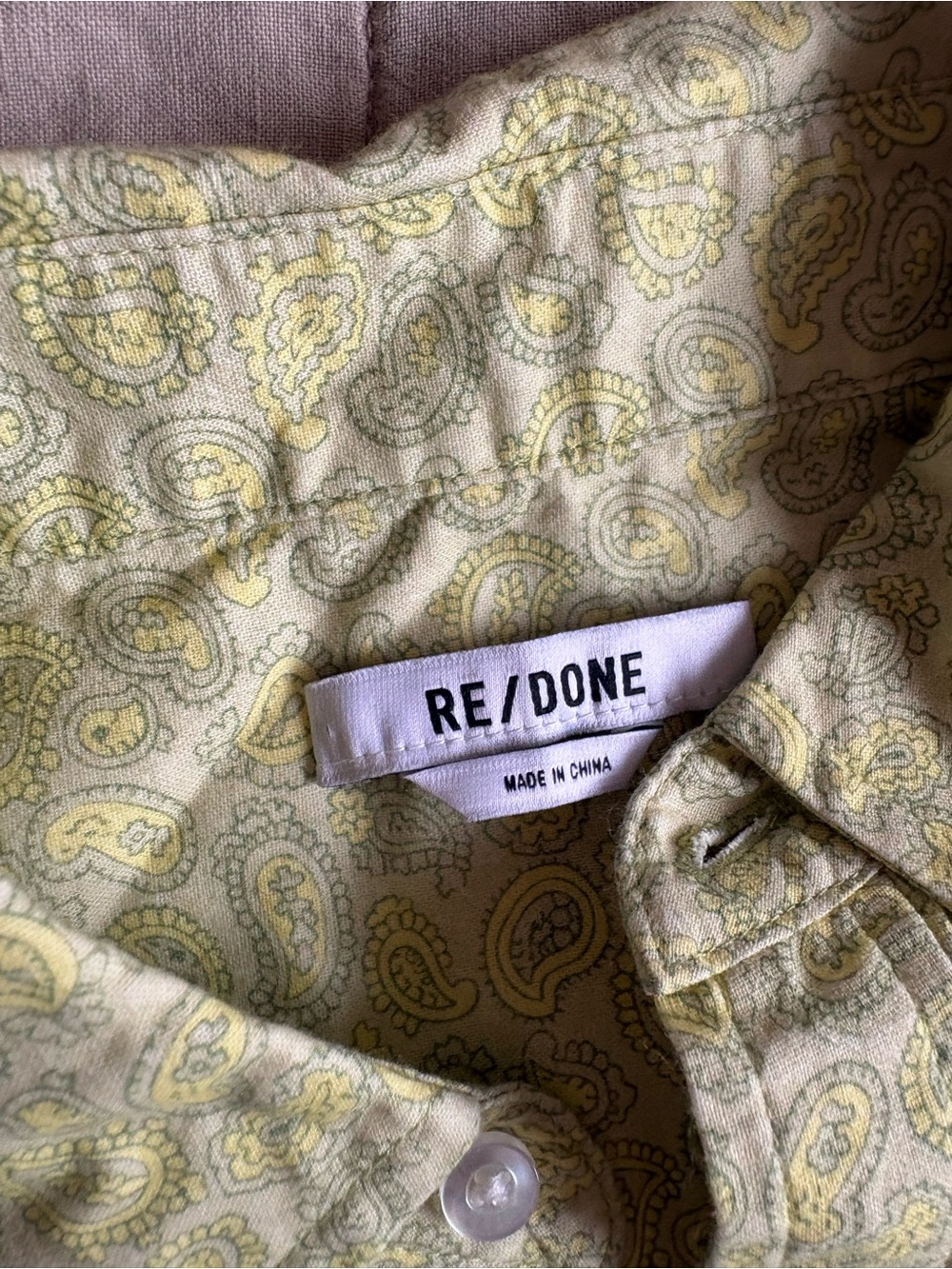 Re/Done short sleeve women’s button down
